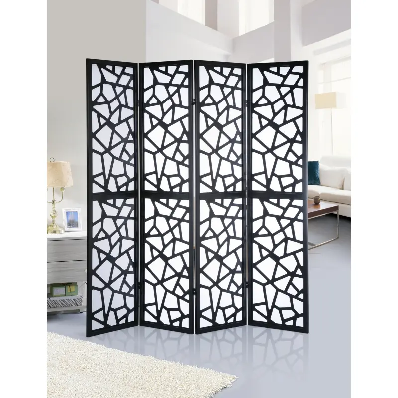 Giyano 4 Panel Screen Room Divider, Black,Folding (Using high-quality and premium materials),Room Dividers,Room Divider Privacy Screens,for Home Office Bedroom,Stable and sturdy