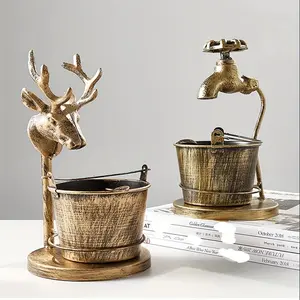 1pc Metal Retro Ashtray, Household Large Ashtray, Personality Trend Creative Ornament, Anti-Flying Ash, For Home Living Room Office Decor, Gift For Lover