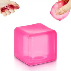 Stress Relief Cube Sensory Toy, Slow Rise Squeeze Toy, Soft Gel Ice Block, Portable Office Stress Reliever, for Adults and Kids