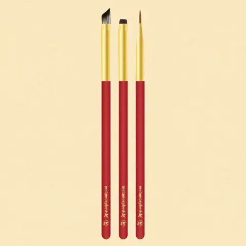 Red Eyeliner Brush Set, Angled Liner Brush with Synthetic Hair Fine Tips for Eyes/Brows Precision Makeup Application
