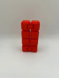 Infinity Cube Fidget - 3D-Printed Stress-Reliever in Solid Color Version for Work School or Unwinding - Eco-Friendly Mystery Multi-Color Option