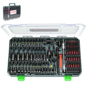 86PCS Impact Nut Driver Set, Magenetic Nut Driver Set for Impact Drills and Premium Deep Drivers, Wing Nut Setters, 1/4'' Quick Change, Bit Extention, S2 Steel Bits, Pivoting Nut Setter