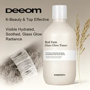 DEEOM Real Yam Glass Glow Toner | 300ml / 10.14 fl.oz | Andong Yam & Icheon Rice Extract with Niacinamide, Hydrating Brightening Soothing Facial Toner | Moisturizing, brightening, fading dullness and soothing dry skin