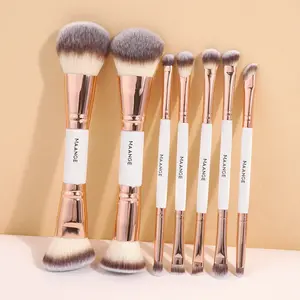 Maange 7-Piece Makeup Brush Set, Foundation Brush, Blush Brush, Loose Powder Brush, Eyeshadow Brush, Concealer Brush, Ideal for Home and Travel
