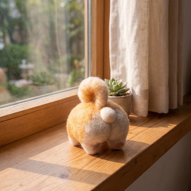 3Pcs Animal Needle Felting Kit, Felting kits for Beginners adult with Step-by-Step Video Tutorials, Animal Buttocks DIY Felting Kit, Cute Funny Home Decorative Ornaments, Handmade Gifts, Birthday Valentine's Day and Christmas Gifts