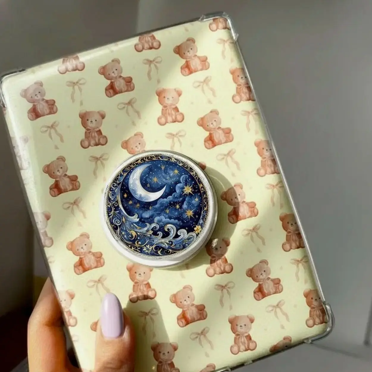 Celestial Moon & Stars Phone Grip, Aesthetic Night Sky Griptok, Cute Phone Stand for Daily Use, Trendy Mobile Accessory Gift