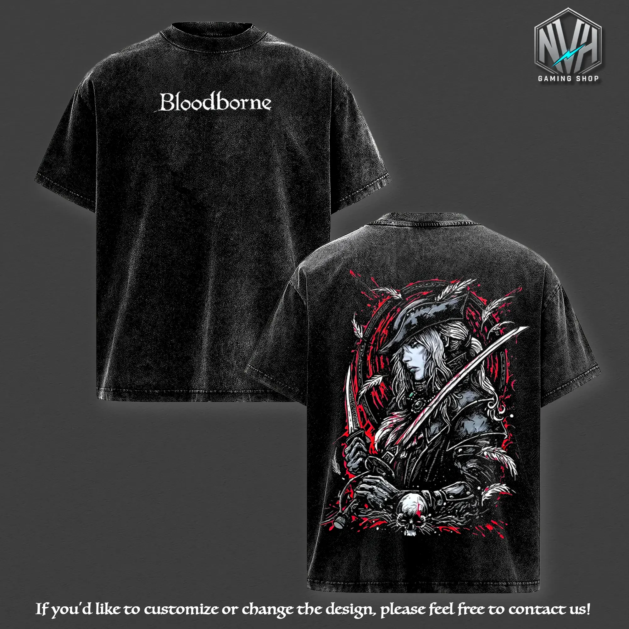 Bloodborne Lady Maria Graphic Tees, FromSoftware PlayStation Gothic Dark Fantasy Action Role Playing RPG Video Game Streetwear Apparel, The Old Hunters DLC Astral Clocktower Boss Fan Merchandise, Casual Streetwear Apparel, Top Men's and Women's Clothing