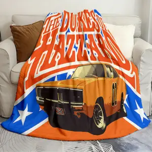Retro Blanket The Dukes of Hazzard Durable and Spacious Quilts Comfortable flannel blanket for home and travel Flannel Throw Blanket