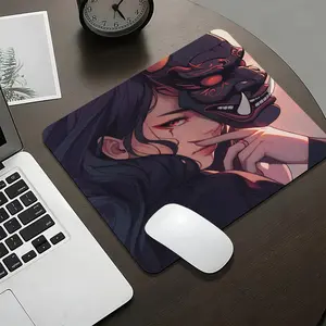 Manga Art Mouse Pad Square Mousepads 45x40 Large 22x18 Small non-slip rubber gaming mouse pad, smooth sliding surface, stylish aesthetic desk accessory for office, laptop and desktop