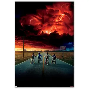 Trends International 24X36 Netflix Stranger Things: Season 2 - Key Art Wall Poster, 24" x 36", Unframed Version