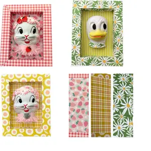 Anthropomorphic Shadowbox with Adorable Animal Heads in Vibrant Plaid & Floral Frames for Home Decor