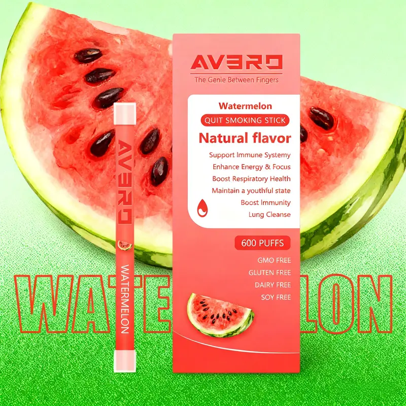 AVERO Portable herbal revitalizing care, featuring pure natural herbal extracts such as mint and lemongrass.watermelon flavor relaxation stick.