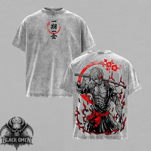Kurosaki Ichigo Tee Washed – Bleach washed anime manga T-shirt with vintage washed iconic Soul Reaper protagonist graphic. Unisex oversized streetwear shirt, soft cotton, casual oversize fit — perfect gift for Bleach fans & For Him.