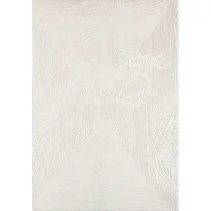 Freya Modern Linear Cream Area Rug, Contemporary Rugs, Home Decorative Rug