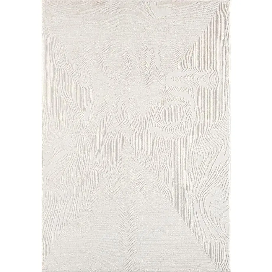 Freya Modern Linear Cream Area Rug, Contemporary Rugs, Home Decorative Rug