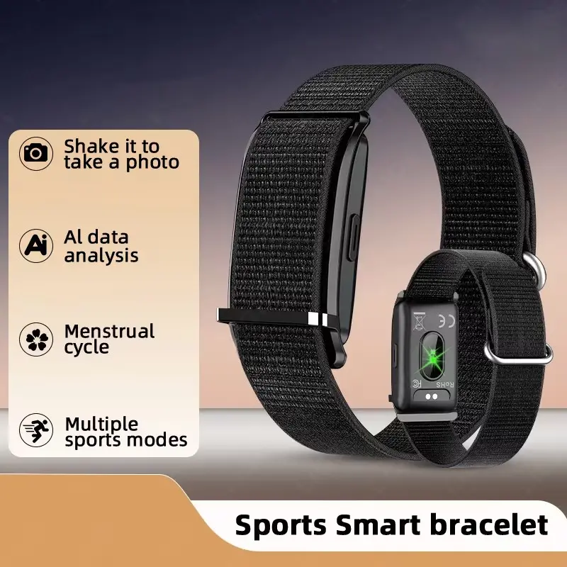 New Minimalist Smart Band, Ultra-Light Nylon Strap, IP68 Waterproof, Fitness Tracker, Multi-Sport Modes, Step Counter, Calorie Burn, Unisex, No Screen Smart Bracelet, Smart Wristband