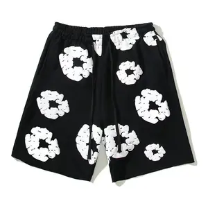 Denim Tears Kapok Foam Print T-Shirt & Sports Shorts Set | Unisex Streetwear | Classic Couple Style – Black