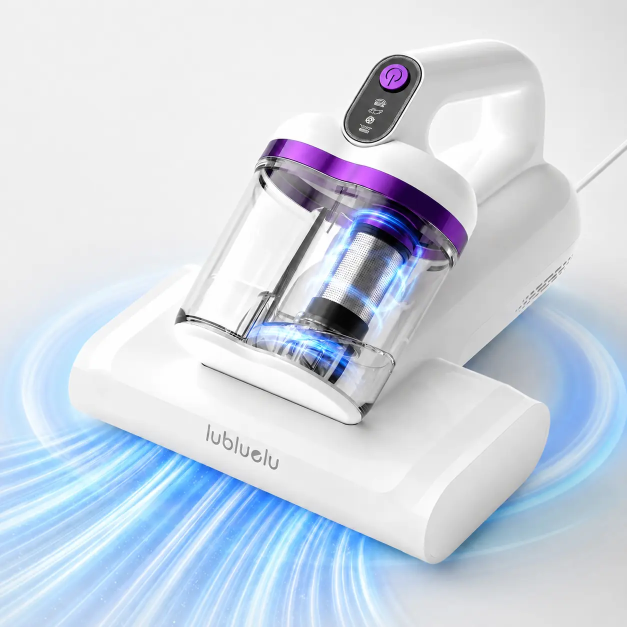 Mattress Vacuum Cleaner, 15KPa Powerful Suction with UV-C Light & HEPA Filter, Dual Dust Cup Handheld Vacuum for Bed, Sofa, Pillow, Carpet and Pet Hair Cleaning