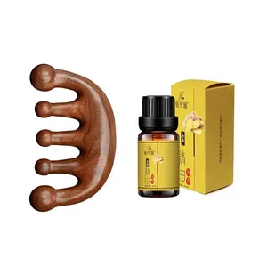 RAINY CO Golden Sandalwood Multi-functional Massage Comb comes with a 10ml Meridian Massage Essential Oil