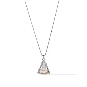 Holiday Glow Necklace - Silver White Glow