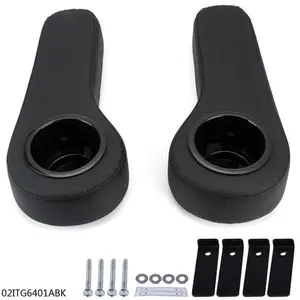 Rear Seat Arm Rest Cushion Cup Holder Black For EZGO Club Car Yamaha Golf Cart