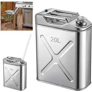5.3 Gallon Large Cooking Oil Storage Container with Strainer Fryer Drain Hose, 304 Stainless Hot Oil Container for Kitchen,  Can & Water Jug for Restaurant, Dining , Picnic, Camping