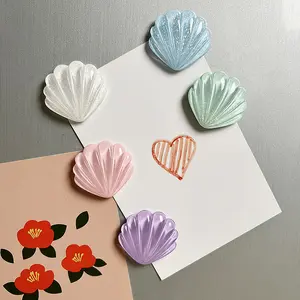Kitchen 5PCS Shiny Shell Magnet Resin Material Shell Creative Sticky Notes M07-5Pcs Office Monthly Planner Magnet Whiteboard Decor