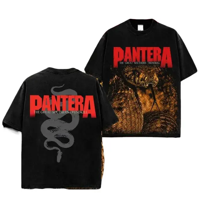 Pantera The Great Southern Trendkill Retro Unisex 100% Heavyweight Cotton T-Shirt – 90s Records Rock Cotton Tee, Groove Metal Rock Band Shirt, Oversized Vintage Tee, Heavy Metal Merch, Gift for Rock Fans