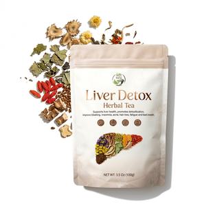 liver cleanse detox tea - gojiberry dandelion chrysanthemum milk thistle organic herbal ingredients - liver support | daily detox beverage | 100g/pack  caffeine free natural