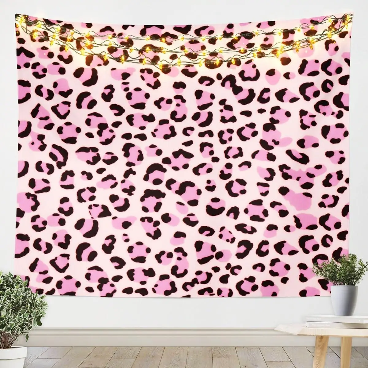 Pink Leopard Print Tapestry Medium Cheetah Wall Hanging Animal Print Wall Blanket Safari Wall Art Room Decor Tapestries