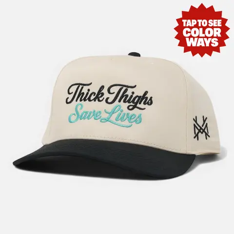 Thick Thighs Save Lives Premium Trucker Snapback Hat