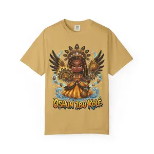 Oshun Ibu Kolé Vulture Wings Chibi T-Shirt | Santeria Lukumi Orisha Goddess Tee | Comfort Colors | Unisex Garment-Dyed T-shirt
