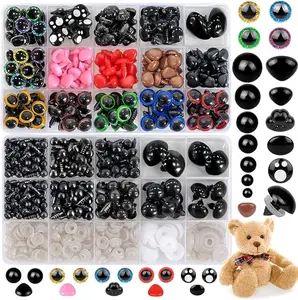 700PCS Safety Eyes for Crochet,6-22mmColorful Glitter Noses with Washers Stuffed Animals Amigurumi Craft Doll Making Teddy Bear Toy