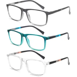 3 Pack Reading Glasses for Women Men Blue Light Blocking Computer Readers with Spring Hinge Fashion Eyeglasses