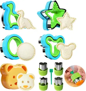 LARGE Sandwich Cutter and Sealer Set 10 PCS Food-Grade Stainless Steel Bread Maker Mold DIY Cookie Cutters for Kids Lunchboxes & Bento Boxes Safe Non-Toxic Durable Reusable Gift for Boys Girls