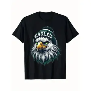 Eagles Graphic T-Shirt – Bold Eagle Head Print Casual Tee