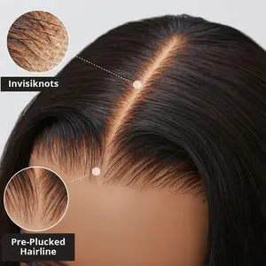Bling Hair Ready To Go Glueless Wig Pre Bleached Knots Pre cut 5x5 Glueless Straight Human Hair Lace Closure Hair Wig For Beginners Easy To Wear 6x4 Lace Closure Human Hair Wig TikTokShopBlackFriday