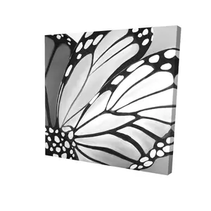 Begin Home Decor 2080-2424-AN328 24 x 24 in. Monarch Wings Closeup Canvas - Monochrome Insect Art Decor