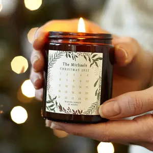 Advent Calendar Candle Botanical Christmas Wreath Gift, Christmas Gift, Christmas Scented Candle