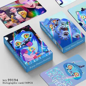 30 Pcs Laser Cards Hunter Witch Group Flashcards Blue Cat Collectible Photo Cards Dual-Sided Lomo Greeting Cards