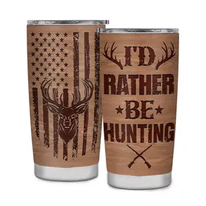 Hunting Gifts for Men, Gifts For Hunters, Hunting Tumbler 20oz, I'd Rather Be Hunting Tumbler Cup Gift for Hunting Lovers, Hunting Gift for Dad Son Husband Friends Birthday Gifts