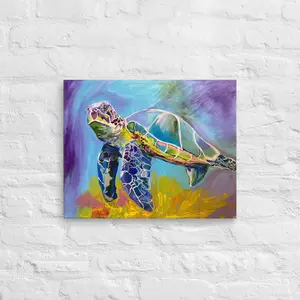 Save The Turtles Print On Canvas