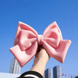 Big Bow Luggage Charm, Sticky-Back Bag Accessory for Easy Attachment, Free Combination Available in Pink, Red, Rose Red, Blue
