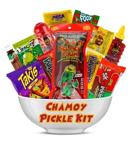 Chamoy Pickle Kit, Mexican Candy Mix Ready to make the Famous TikTok Trend, Includes Original Alamo Dill Pickle, Baby Lucas, Lucas Gusano, Skwinkles Salsaghetti & Pulparindo by LookOn