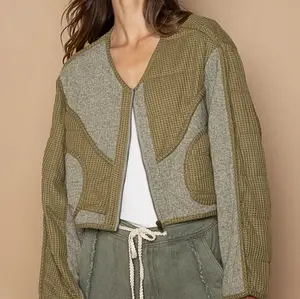 Quilted Knit Patch Jacket | Fall Quilt Jacket