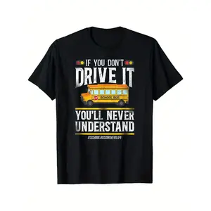 T-Shirt For School Bus Drivers, Designed For All Genders, Featuring A Casual R