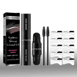 Jaysuing One Step Eyebrow Stamp Stencil Kit| Waterproof Brow Powder & Hairline Shadow| Long-Lasting & Natural Look for Beginners