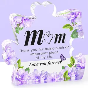 Mom Gifts from Daughter Son Engraved Acrylic Block Puzzle Present Christmas Gifts for Mom Birthday Thank You