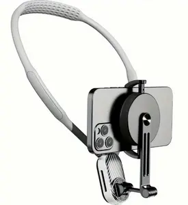 Magnetic Neck Mount for Phones, Hands-Free POV/Vlog Holder, Chest Strap Compatible with iPhone 16 15 14 13, Android and Smartphones, 360° Adjustable Cellphone Silicone Neck Tripod