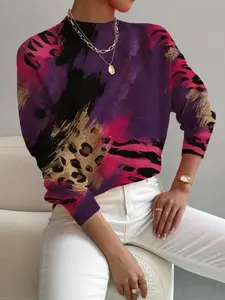 Women's Fall Winter Knit Sweater, Elegant Heart Pattern Design, Casual & Commute Wear, Perfect for Holiday